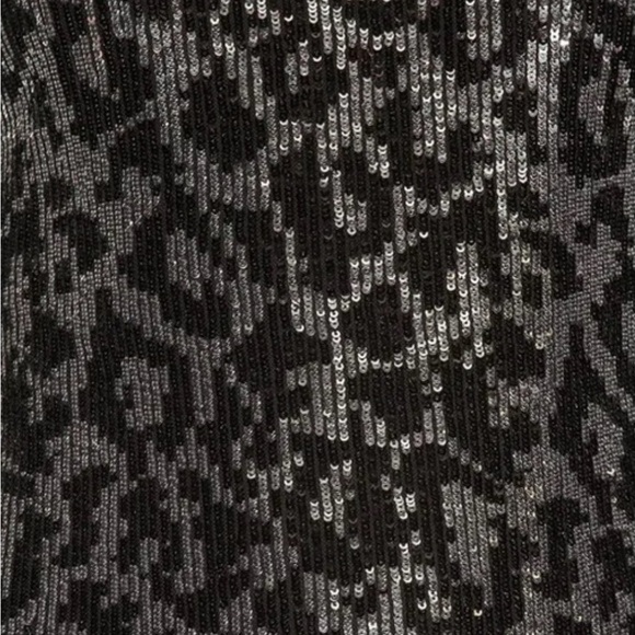 SAYLOR MAURA Sequined Party Cocktail Mini  Dress Sz XS Animal Print Long Sleeve - Picture 5 of 11